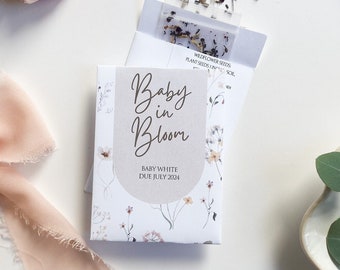 Baby Shower Favors: Wildflower Seed Packets, Eco Friendly 'Baby in Bloom'