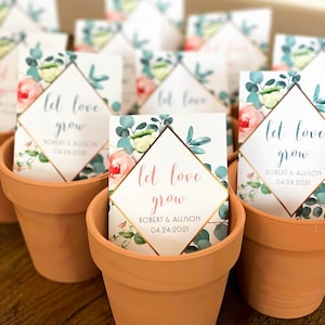 Personalized Seed Packet Wedding Favors with Seeds Included, Custom Name & Date, Floral Garden Wedding Favor