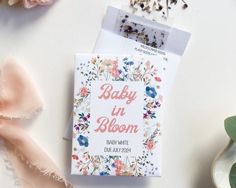 Custom Baby in Bloom Favors, Baby Shower Favors, Baby in Bloom, Personalized Shower Favors, Wildflower Baby Favors Custom Baby Shower Favors