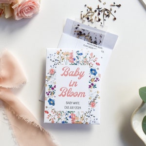 Custom Baby in Bloom Favors, Baby Shower Favors, Baby in Bloom, Personalized Shower Favors, Wildflower Baby Favors Custom Baby Shower Favors