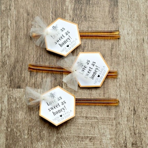 Custom Honey Stick Wedding Favors (50 Count), Wedding Favors for Guests, Bridal Shower Favors, Rustic Wedding Favors, Elegant Favors