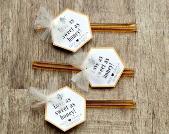 Custom Honey Stick Wedding Favors (50 Count), Wedding Favors for Guests, Bridal Shower Favors, Rustic Wedding Favors, Elegant Favors