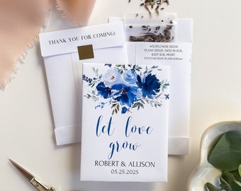 Let Love Grow - Personalized Seed Packet Wedding Favors. Plantable Wildflower Seed Packet Wedding Favors. Custom Seed Packet Favors. Favors