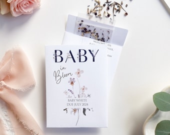 Custom Baby in Bloom Wildflower Seed Packet Favors