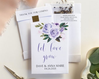 Let Love Grow: Personalized Wildflower Seed Packet Wedding Favors (Set of 10) Seeds Included Eco-Friendly Wedding Favors. Seed Packet Favors