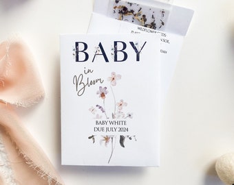 Wildflower Seed Packet Favors: Personalized Baby Shower Seed Envelopes