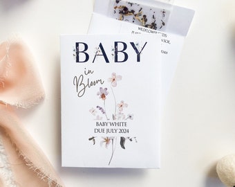 Baby Shower Favor Seed Packet, Baby Shower Favors, Baby in Bloom, Let Love Bloom, Seed Packet Favors, Custom Baby Shower Favors, Wildflower