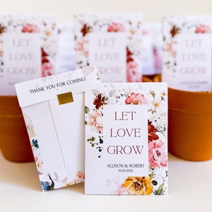 Let Love Grow Custom Seed Wedding Favors Personalized SEALED with SEEDS INCLUDED, Wedding Favors, Elegant Wedding Favors, Florals, Favors image 2