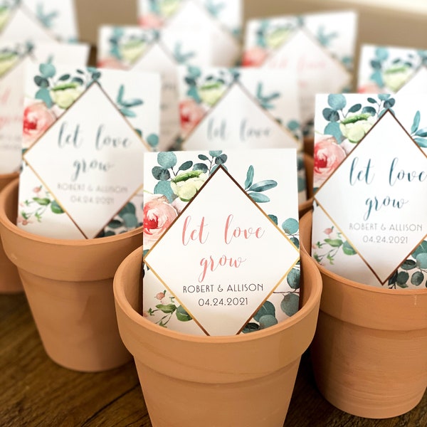 Let Love Grow- Custom Seed Wedding Favors SEALED with SEEDS INCLUDED, Colorful, Elegant Wedding Favors, Elegant Wedding Favors, Unique Favor