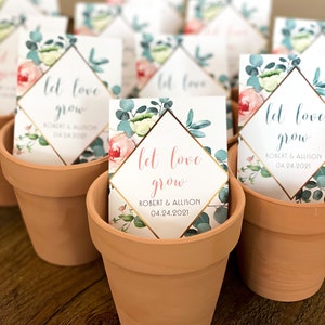 Let Love Grow Custom Seed Wedding Favors Personalized SEALED with SEEDS INCLUDED, Wedding Favors, Elegant Wedding Favors, Florals, Favors image 1