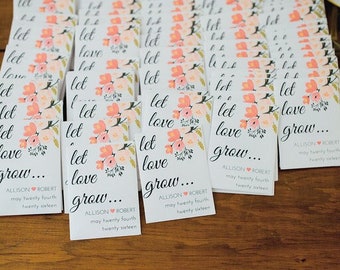 Let Love Grow Personalized Seed Packet Wedding Favors. Set of 10. Plantable Wildflower Seed Packet Wedding Favors. Custom Favors with Seeds