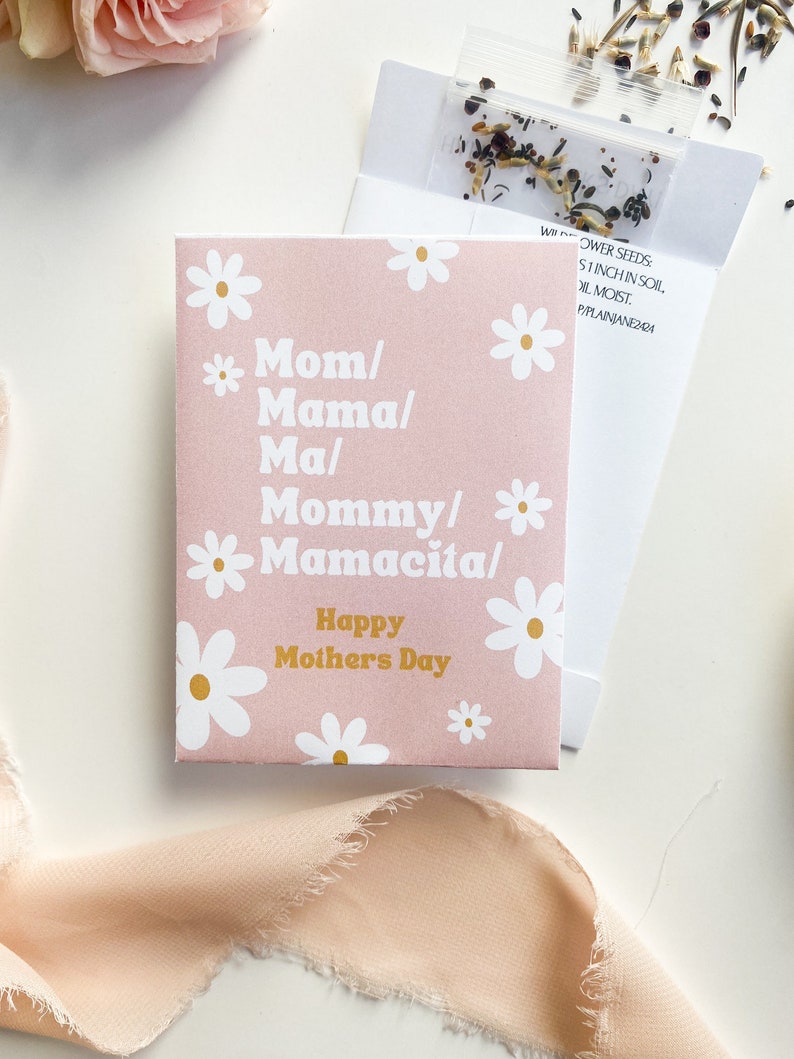 Plantable Mother's Day Gift, Mother's Day Wildflower Seed Packets, Mother's Day Favor, Mother's Day Church Gift, Mother's Day Card, Custom image 2