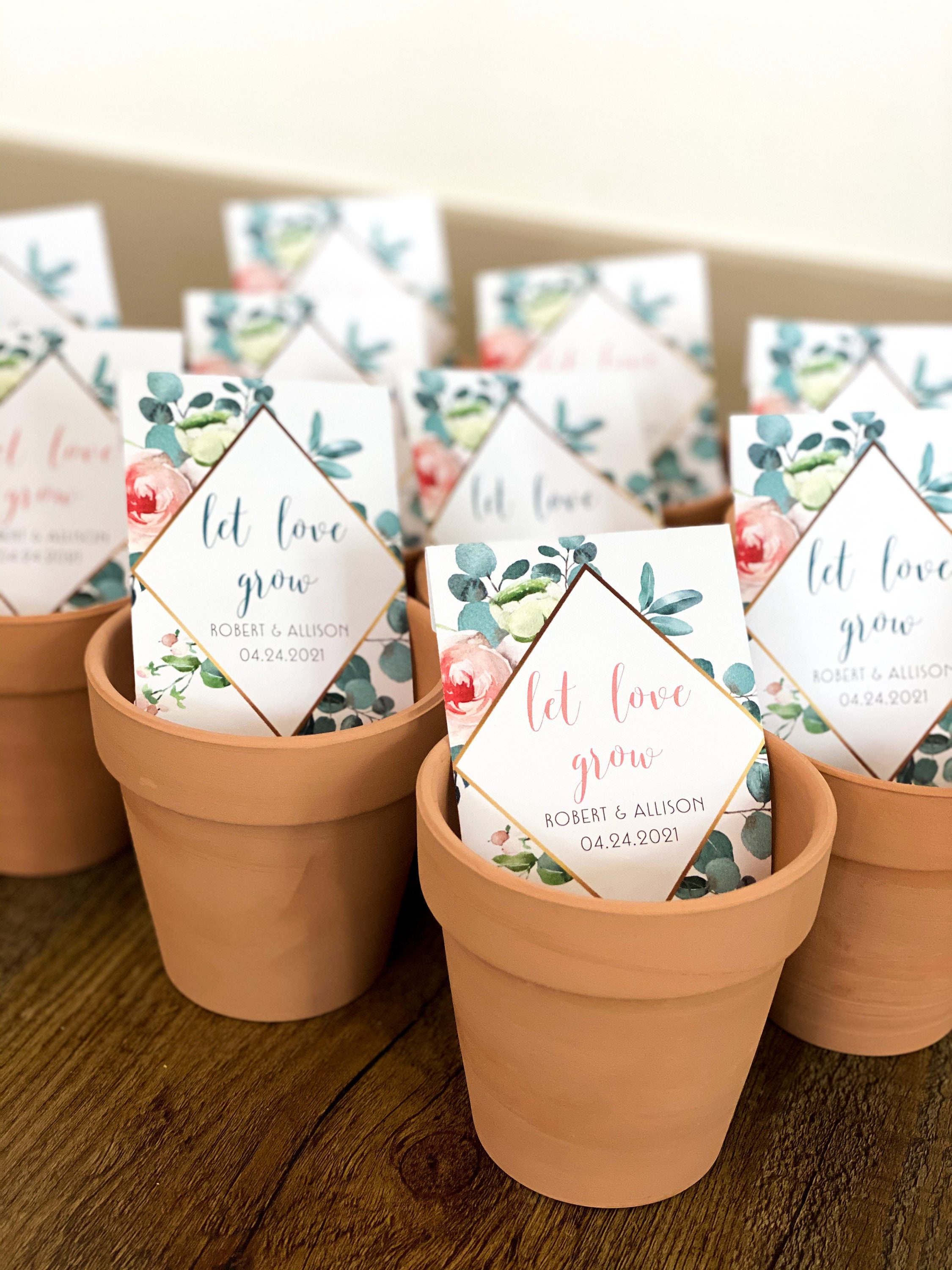Let Love Grow Wedding Favors for Guests | Eco friendly Wedding Favors | Seed Packet Wedding Gifts | Custom Wedding Favors | Bulk Favors