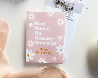 Plantable Mother's Day Gift, Mother's Day Wildflower Seed Packets, Mother's Day Favor, Mother's Day Church Gift, Mother's Day Card, Custom