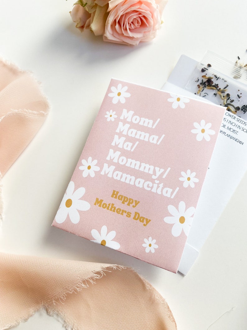 Plantable Mother's Day Gift, Mother's Day Wildflower Seed Packets, Mother's Day Favor, Mother's Day Church Gift, Mother's Day Card, Custom image 4