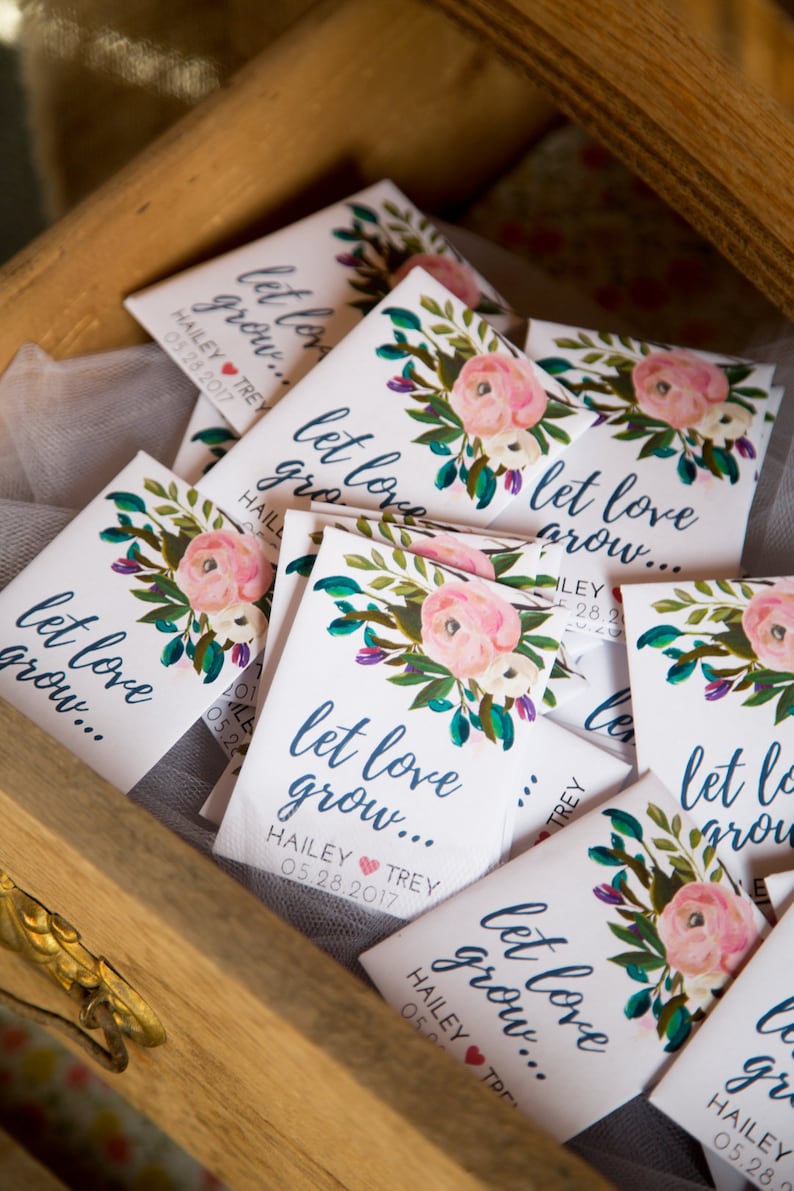 Custom Wedding Favors Let Love Grow Favors Seed Packet Etsy