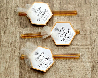 Custom Honey Stick Wedding Favors (50 Count), Inexpensive Wedding Favors, Spring Favors, Rustic Wedding Favors, Elegant Favors