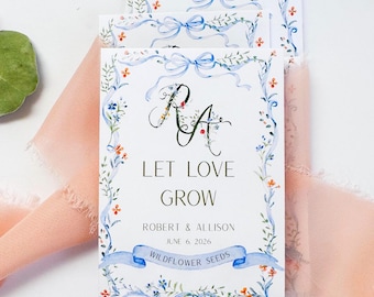 Let Love Grow Wedding Favor – Personalized Seed Packet Favors with Seeds Included, Ready to Gift