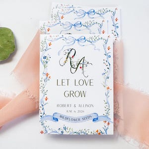 Bomboniere per gli ospiti – Bustine di semi Let Love Grow – Bomboniera personalizzata ecologica per matrimonio