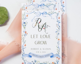 Wedding Favors for Guests – Let Love Grow Seed Packets – Personalized Eco Friendly Wedding Favor