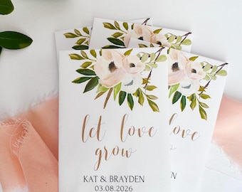 Personalized Wildflower Seed Packets | Let Love Grow Wedding Favors | Custom Seed Packet Favor | Bridal Shower Favor | Eco Friendly Wedding