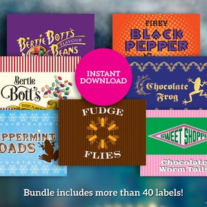 Wizard Sweet Shoppe Treat Topper Food Tent Bundle for Birthday or Halloween Party DIY Printable INSTANT DOWNLOAD