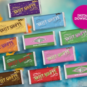 Wizard Sweet Shoppe Candy Bar Wrappers Bundle for Birthday or Halloween Party DIY Printable INSTANT DOWNLOAD