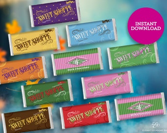 Wizard Sweet Shoppe Candy Bar Wrappers Bundle for Birthday or Halloween Party DIY Printable INSTANT DOWNLOAD