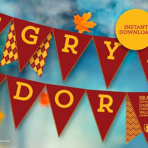 Wizard House Party Banner for Birthday or Halloween Party DIY Printable INSTANT DOWNLOAD
