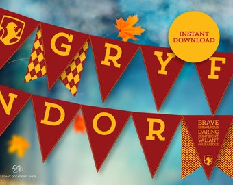 Banner de fiesta de la Casa del Mago para cumpleaños o fiesta de Halloween DIY Imprimible DESCARGA INMEDIATA