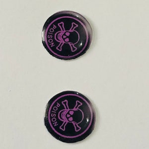 Handmade resin eyechips 14mm for 12” blythe dolls Halloween ‘skull and crossbones poison’  eyes