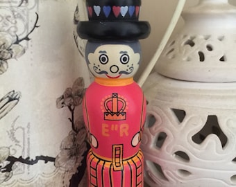 Handmade wooden 'Beefeater' knitting nancy/French knitting dolly.