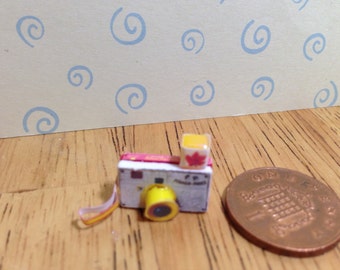 Hand made Dolls house Miniature replica vintage fisher price picture story camera 1/12 scale