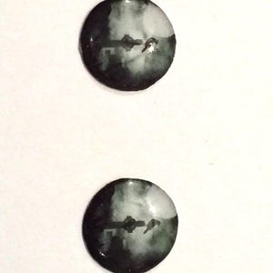 Handmade resin eyechips 14mm for blythe dolls ‘raven on cross’