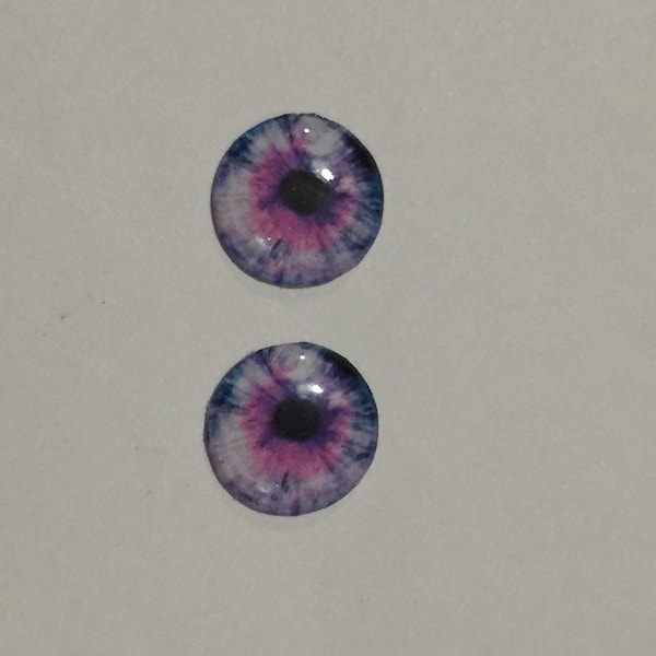 Handmade resin eye chips 14mm for blythe dolls ‘Purple/pink’ horror eyes  for 12”blythe dolls or furby