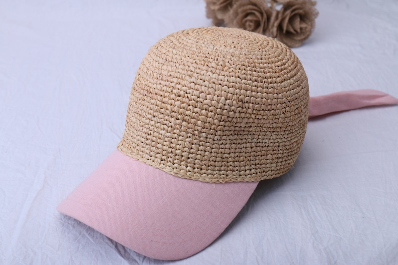 Natural Raffia Baseball Cap for Women Summer Straw Sun Hats Bridesmaid Bride Bachelorette Gift Wedding Favors