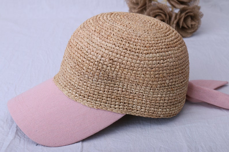Natural Raffia Baseball Cap for Women Summer Straw Sun Hats Bridesmaid Bride Bachelorette Gift Wedding Favors