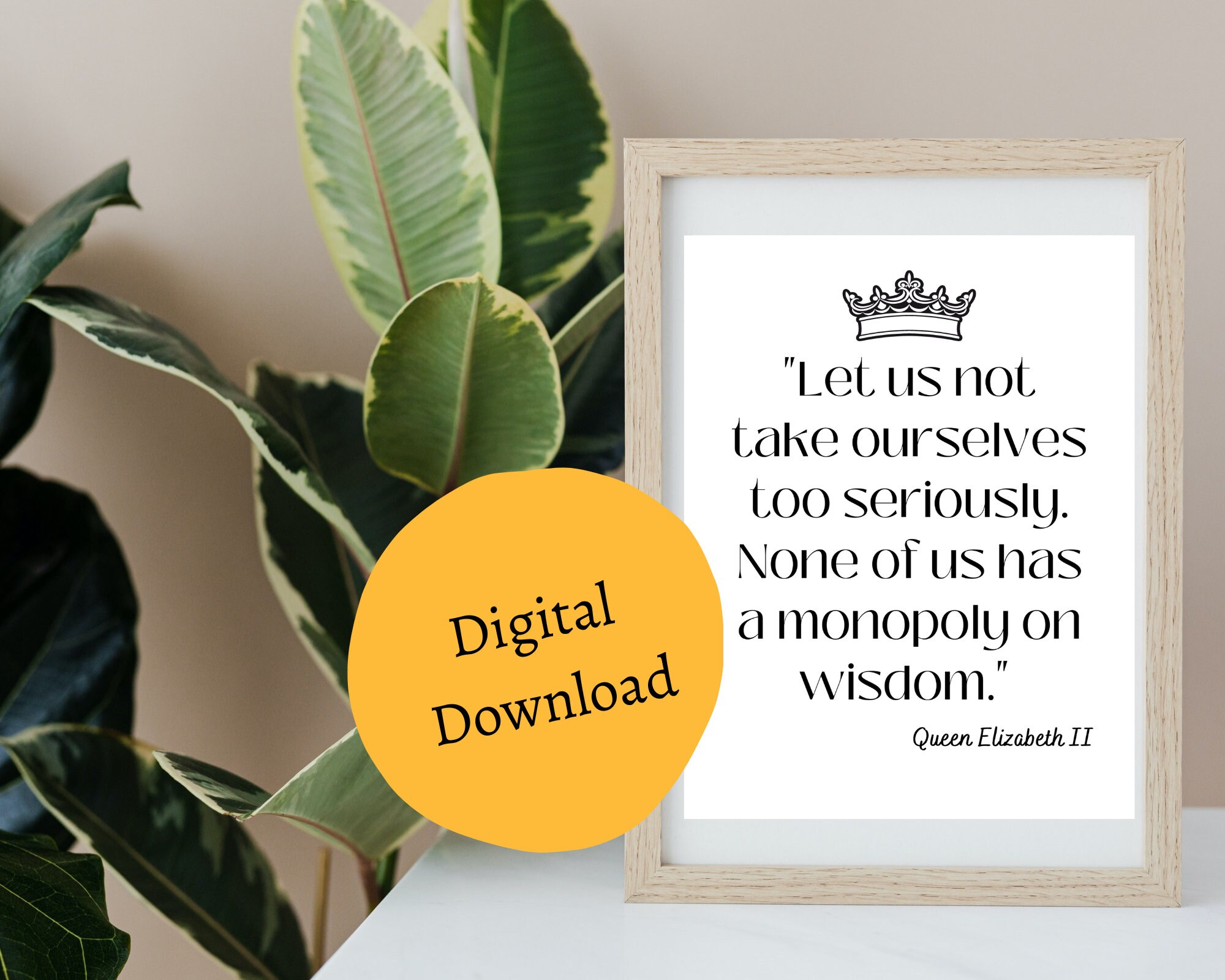 No nos tomemos demasiado en serio - Póster con cita de la reina Isabel, cita  de la reina Isabel, citas inspiradoras, mujeres inspiradoras - Etsy México, image size:2000x1600