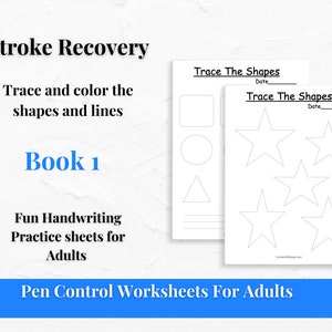 Stroke Recovery Activity  Book 1 | Adult Handwriting Practice| INSTANT DOWNLOAD | Dementia Activities | Eldercare | Pen Control