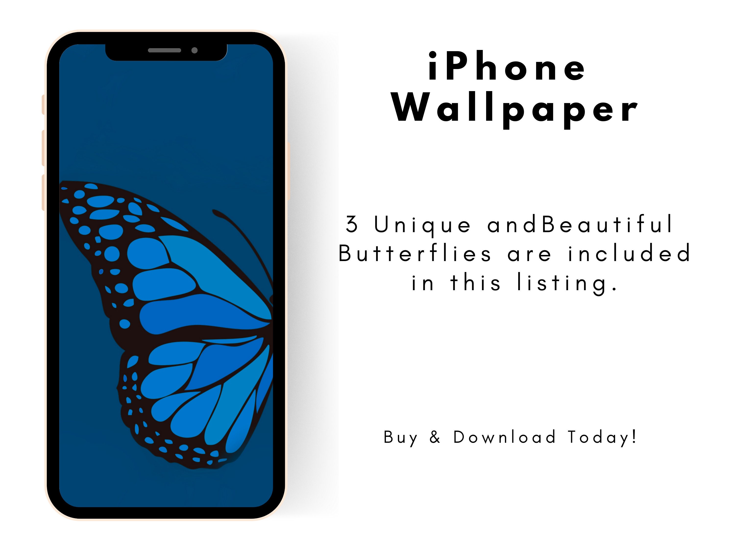 Iphone Wallpapers Butterfly Zen Gratitude Fun Colors - Etsy Denmark