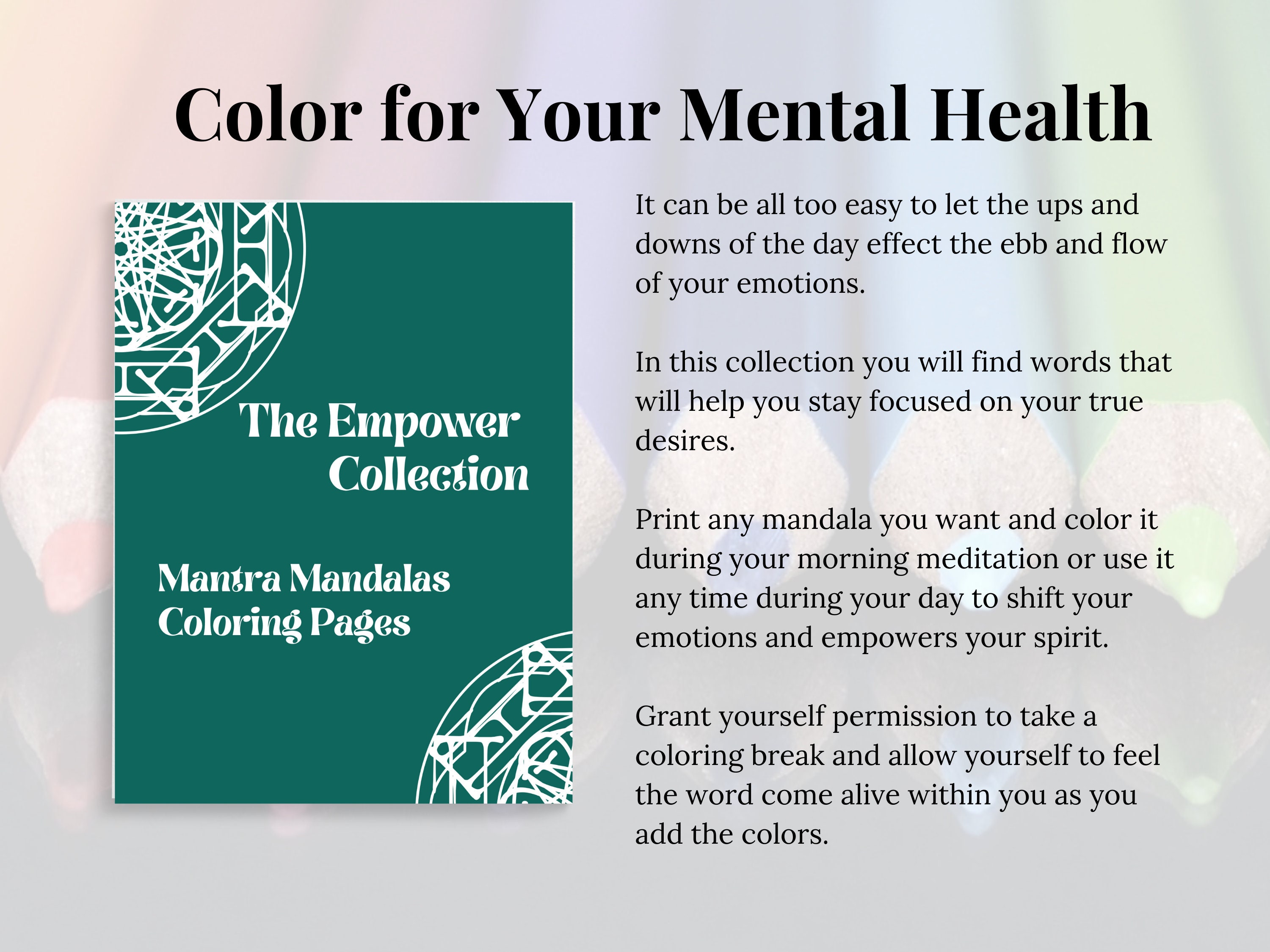 Mandala Coloring Worksheets -THE EMPOWER COLLECTION From Mantra Mandala ...