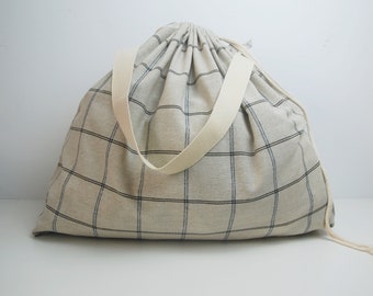 Laundry Bag, Weekender beach carry all dorm apartment storage travel, natural.