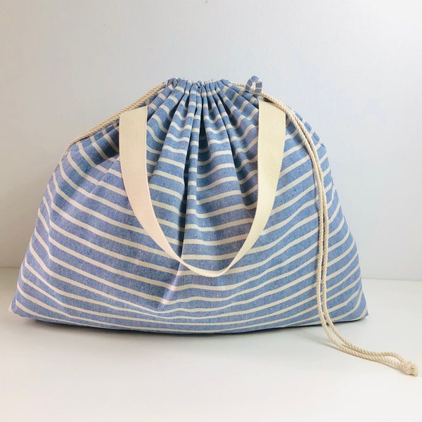 Laundry Bag, Weekender beach carry all dorm apartment storage travel, cotton/linen.