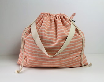 Laundry Bag, Weekender beach carry all dorm apartment storage travel, cotton/linen.