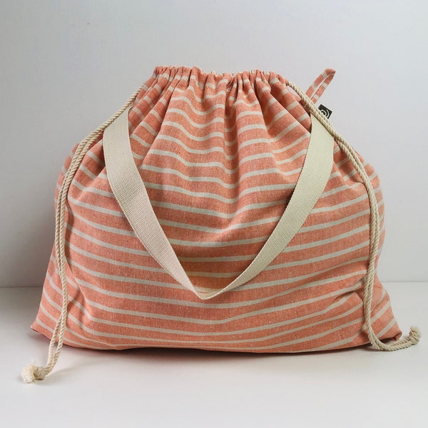 Laundry Bag, Weekender beach carry all dorm apartment storage travel, cotton/linen.