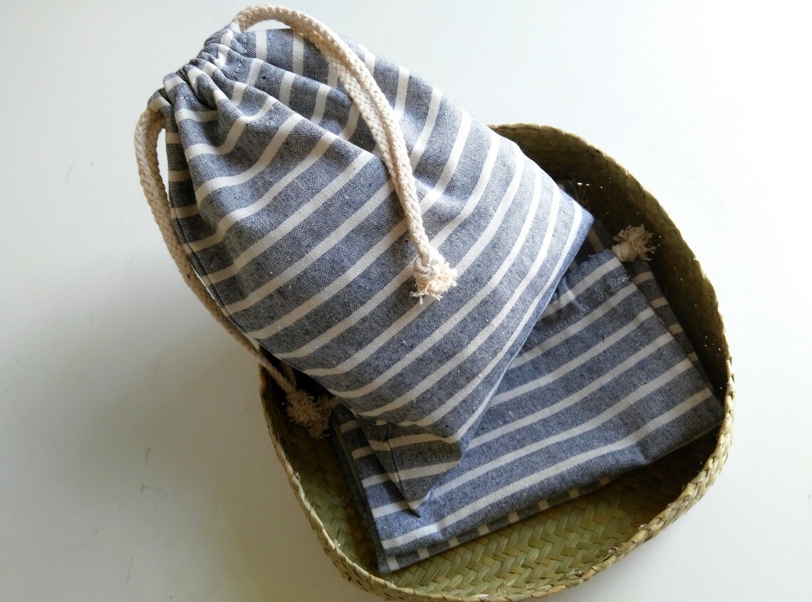Draw String Pouch Bag Storage Organizer Natural Linen. Etsy