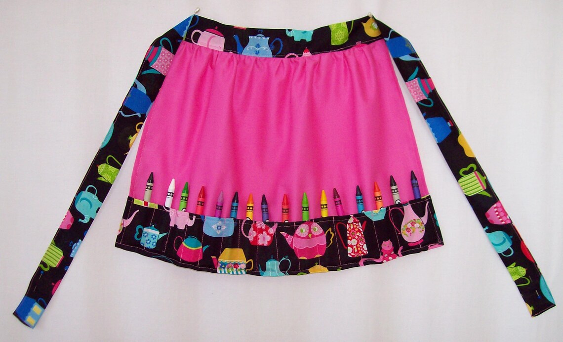 Handmade little girls crayon aprons your choice of fabric Etsy