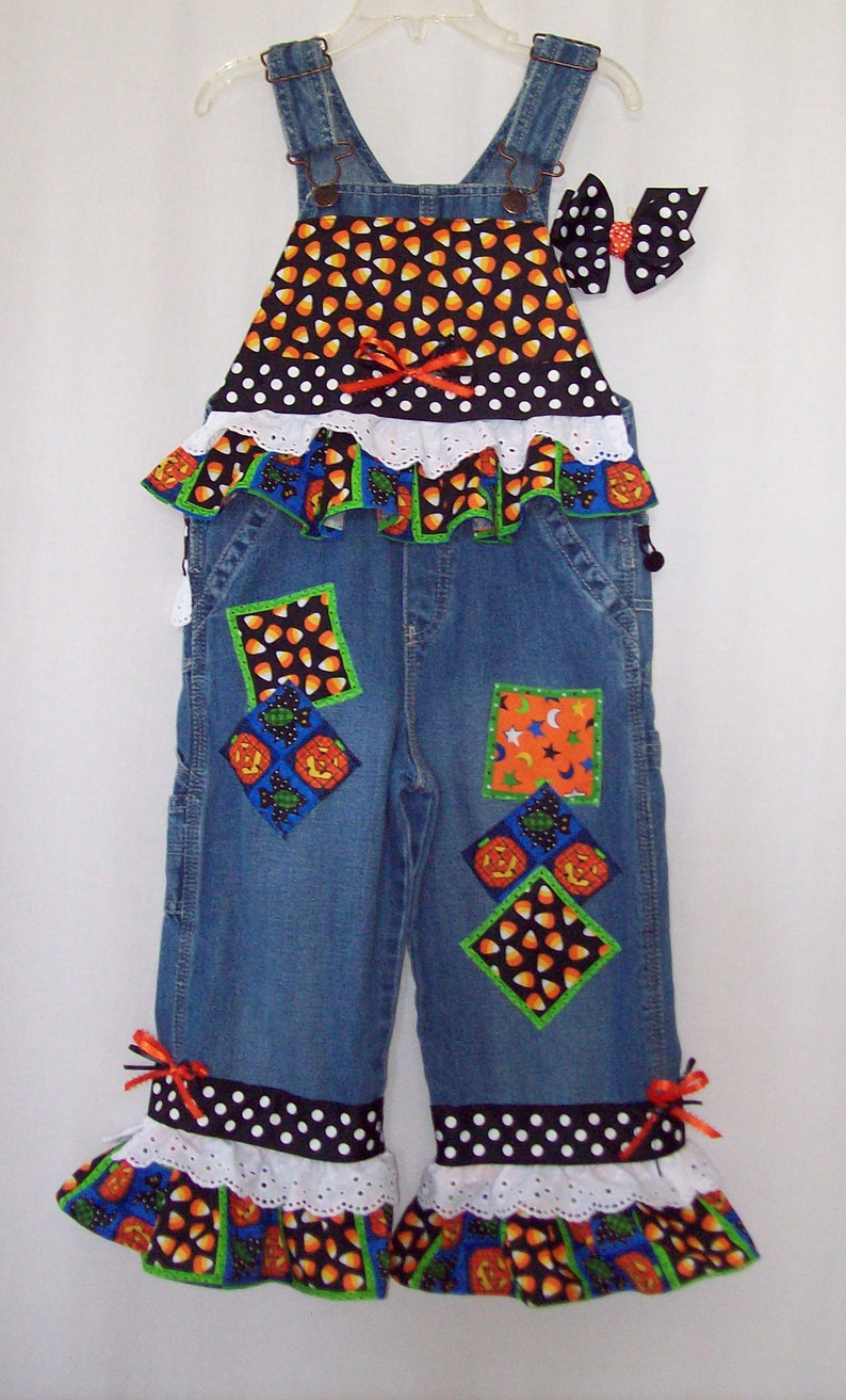 Custom Boutique Fall Halloween Pumpkin Candy Corn Overalls All Etsy