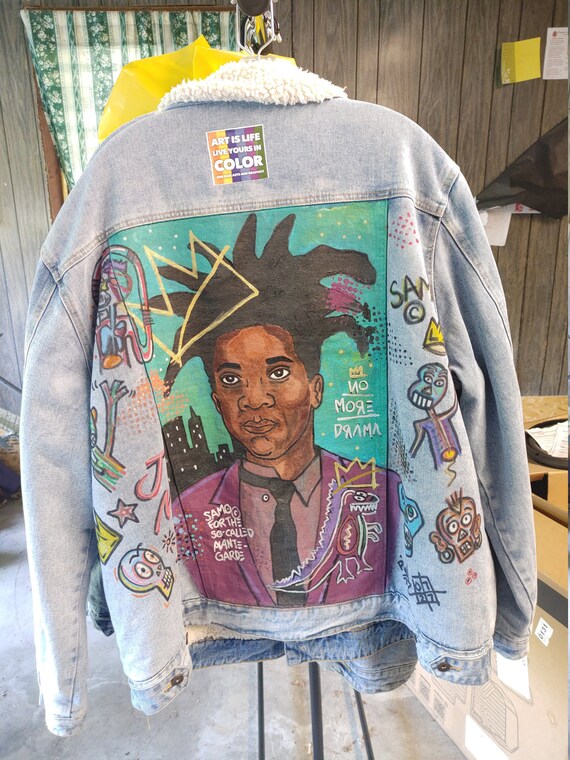 Embellished Basquiat Denim Jacket | Etsy