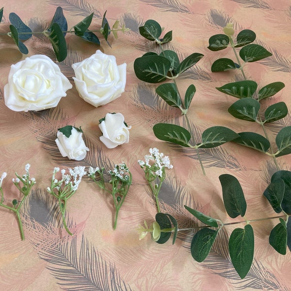 Artificial flowers for cake flower cake decorations cake topper birthday christening wedding cake flower rose eucalyptus flowers for craft